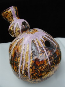 Clay Udu Durm in purble adn orange